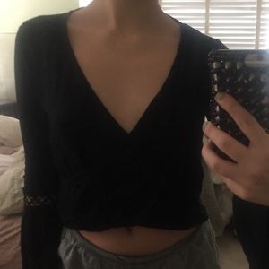 Black sexy blouse top
